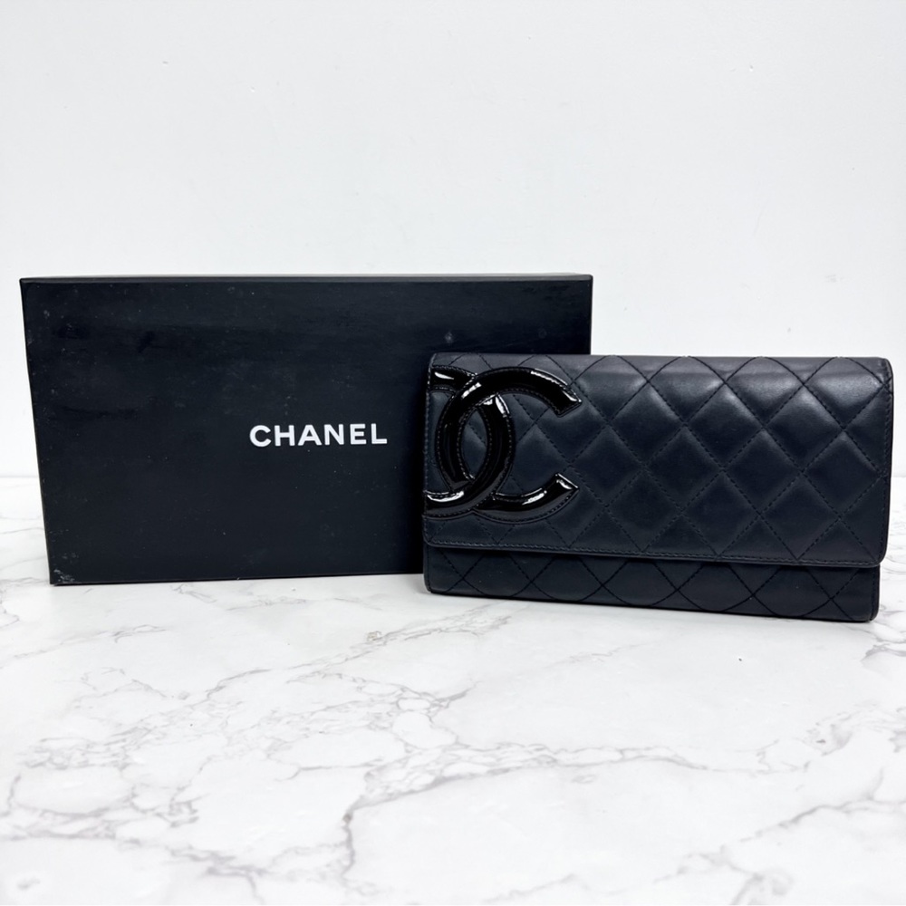 Chanel Calfskin Quilted Cambon Tri-Fold Wallet